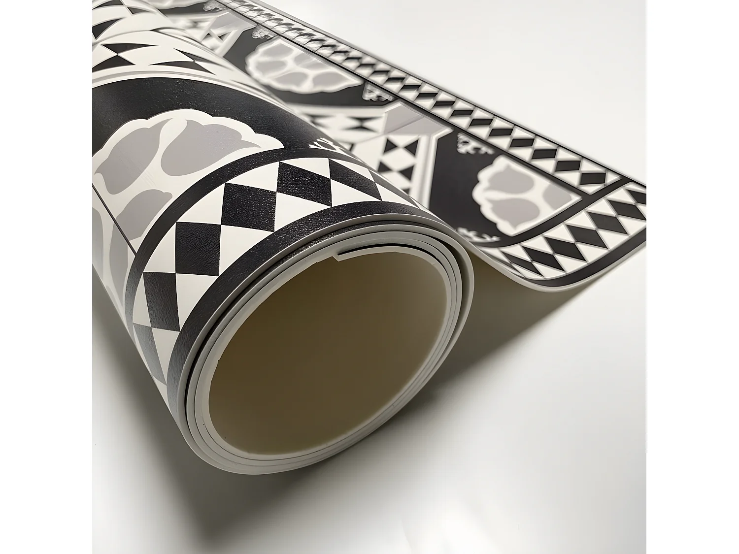 Tapis Vinyle Médium l 50xL120cm - Carreaux de ciment Faustine Gris - Vinyle