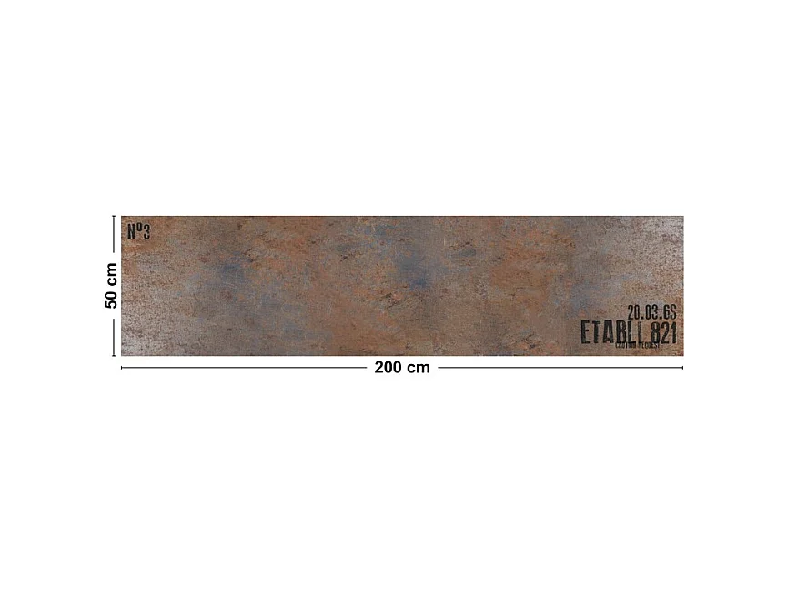 Tapis antidérapant - Full Metal - vinyle - int./ext. - Marron - 50x200cm
