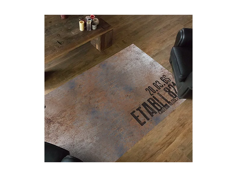 Tapis antidérapant - Full Metal - vinyle - int./ext. - Marron - 50x200cm