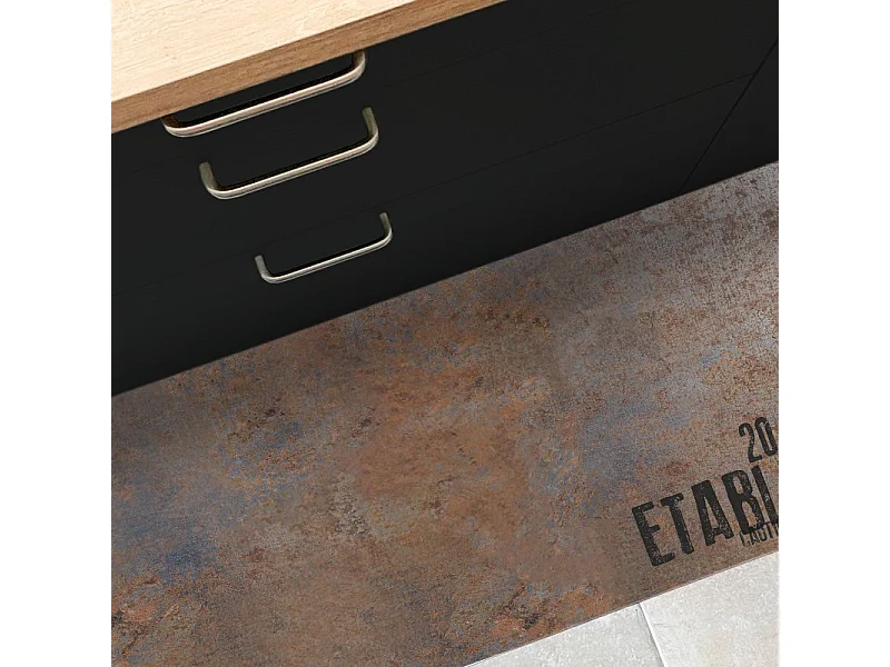 Tapis antidérapant - Full Metal - vinyle - int./ext. - Marron - 50x200cm