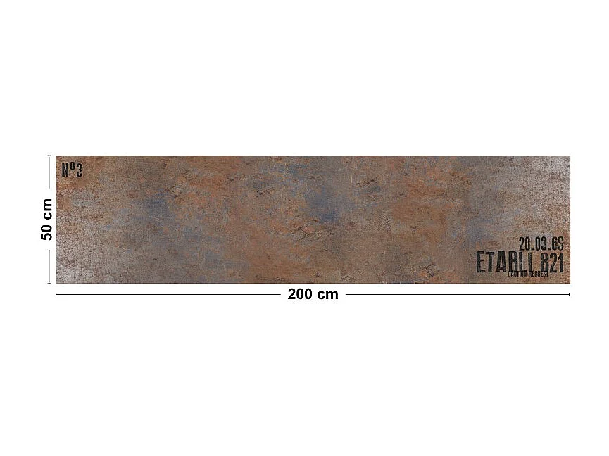 Tapis antidérapant - Full Metal - vinyle - int./ext. - Marron - 50x200cm