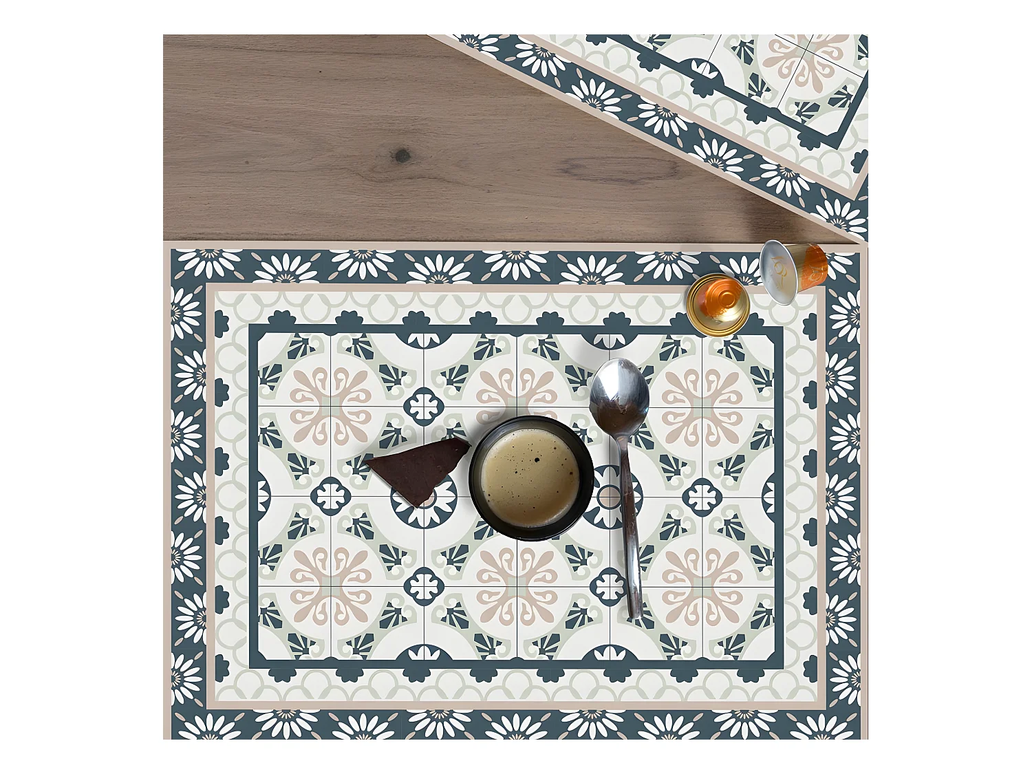 Lot de 4 sets de table L 40xl 30cm - Carreaux de Ciment Léonie - Vinyle