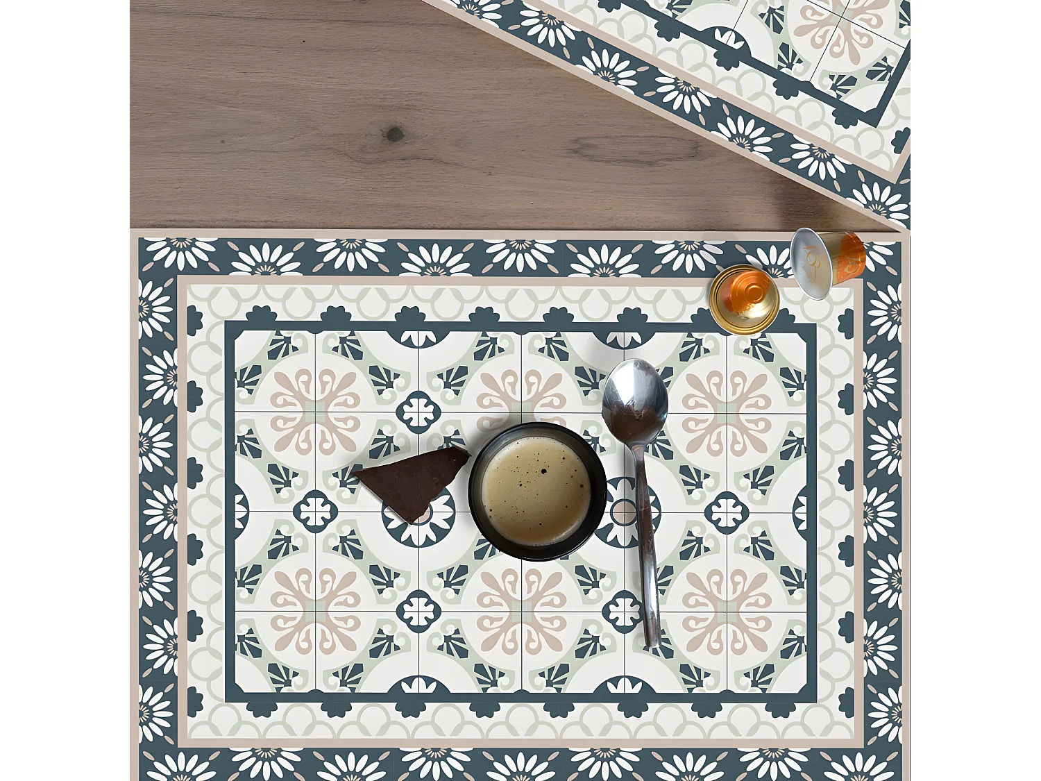 Lot de 4 sets de table L 40xl 30cm - Carreaux de Ciment Léonie - Vinyle