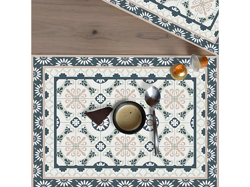 Lot de 4 sets de table L 40xl 30cm - Carreaux de Ciment Léonie - Vinyle