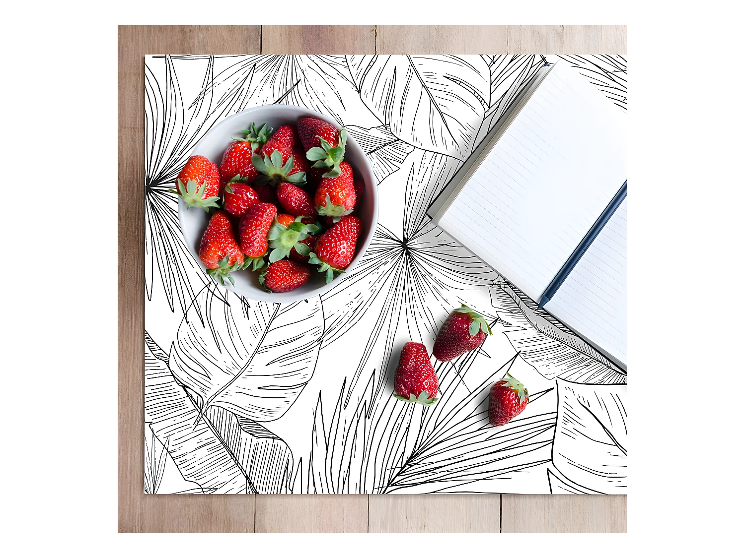 Lot de 4 sets de table L 40xl 30cm - Lämnar Svart - Vinyle