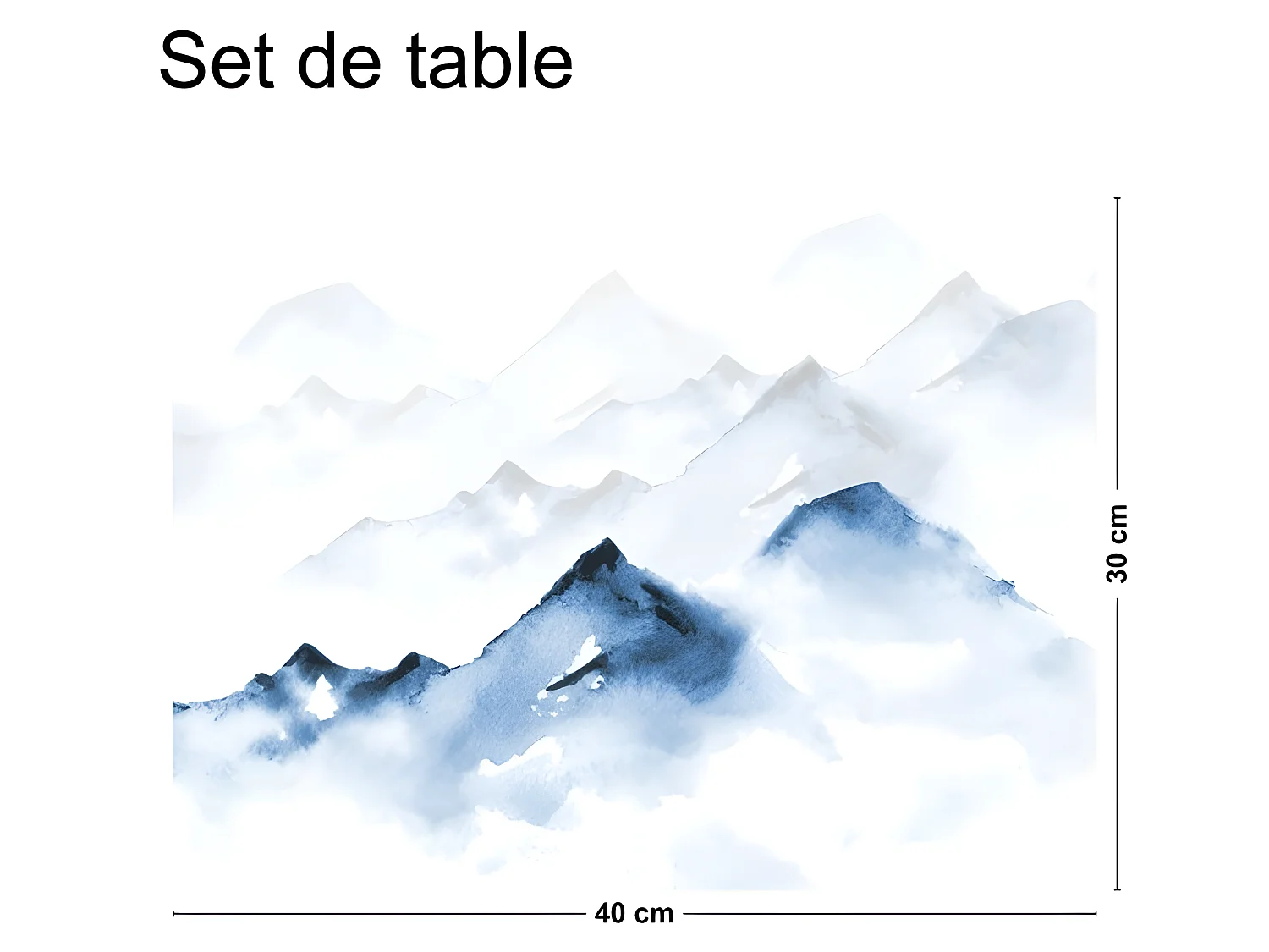 Lot de 4 sets de table L 40xl 30cm - Yukon - Vinyle