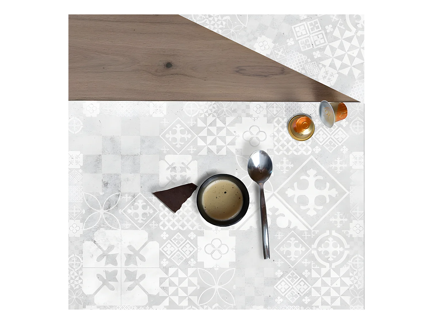 Lot de 4 sets de table L 40xl 30cm - Ciment style Béton usé - Vinyle