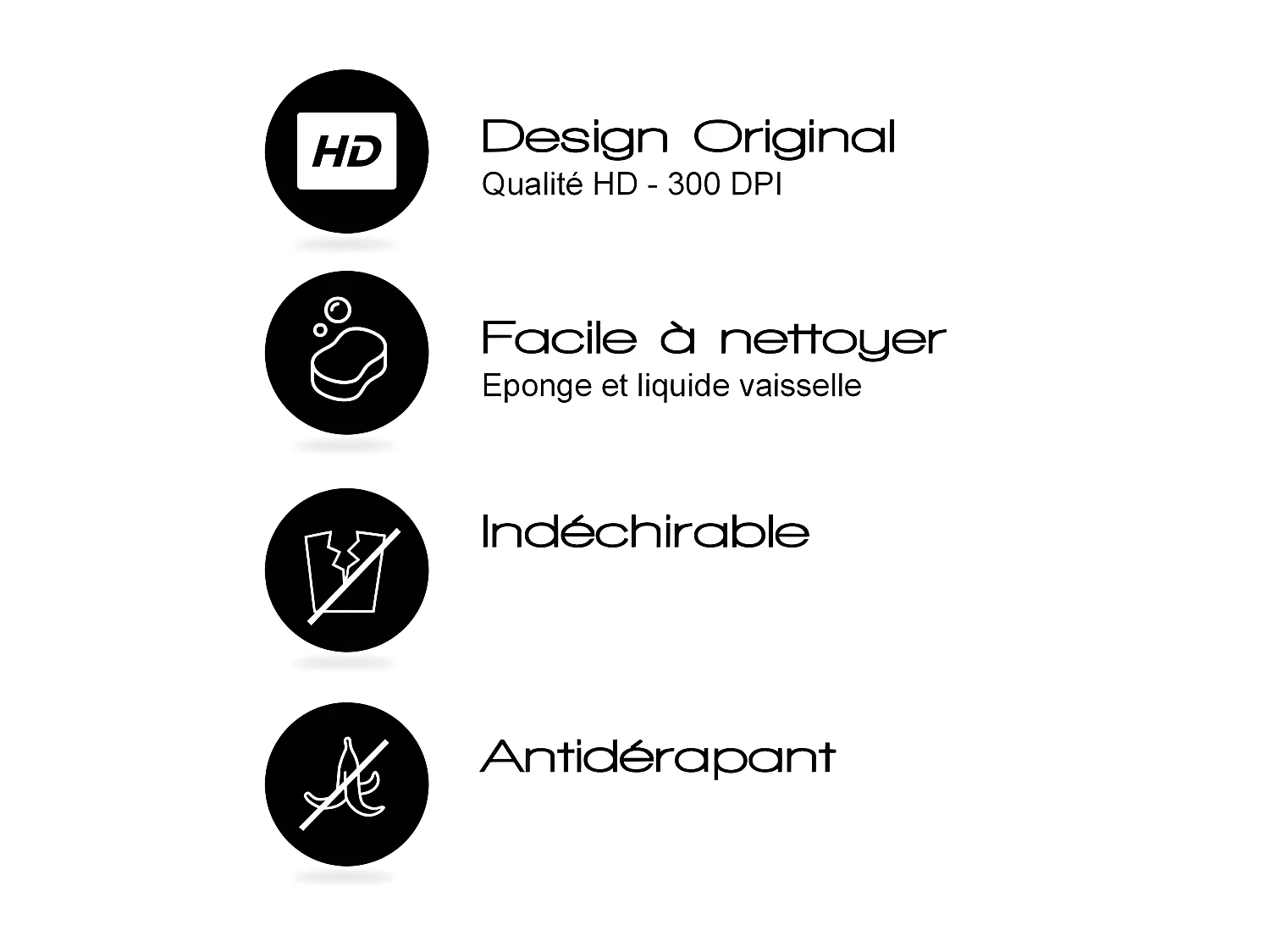 Lot de 4 sets de table L 40xl 30cm - Ciment style Béton usé - Vinyle