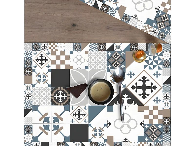 Lot de 4 sets de table L 40xl 30cm - Ciment style Dulce - Vinyle