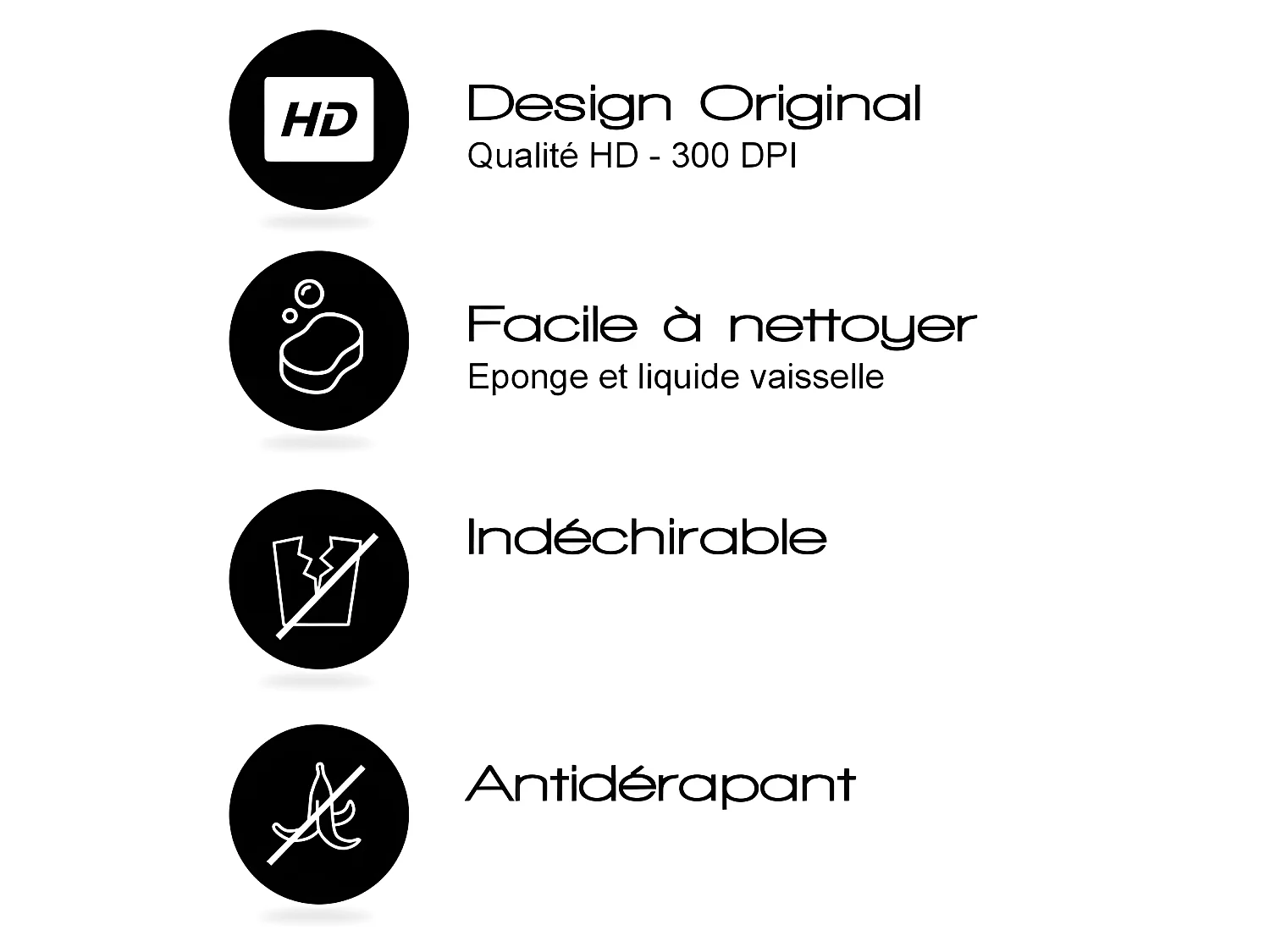 Lot de 4 sets de table L 40xl 30cm - Assomada - Vinyle