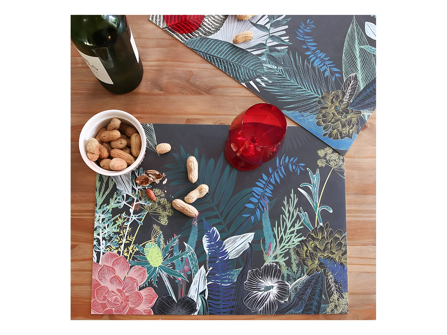 Lot de 4 sets de table L 40xl 30cm - Mix Jungle Douanier Rousseau - Vinyle