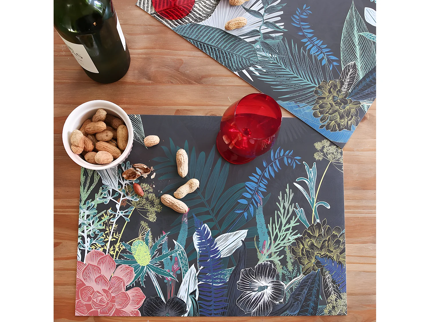 Lot de 4 sets de table L 40xl 30cm - Mix Jungle Douanier Rousseau - Vinyle