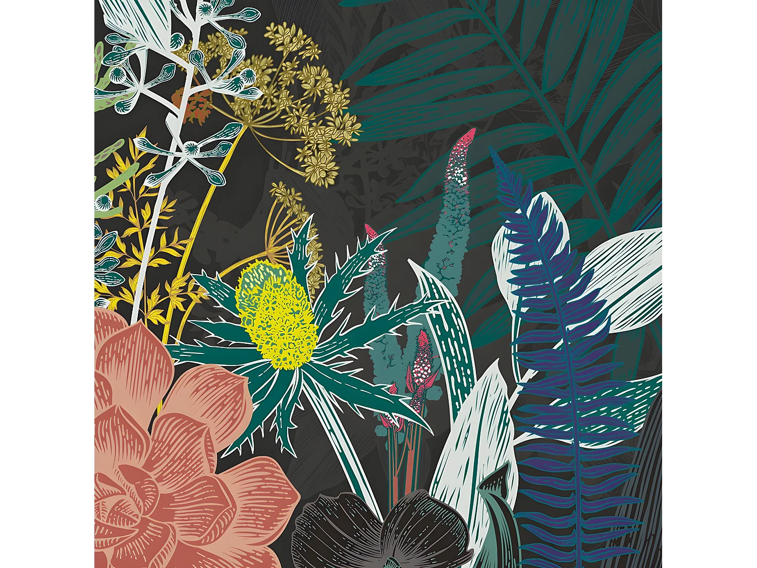 Lot de 4 sets de table L 40xl 30cm - Mix Jungle Douanier Rousseau - Vinyle