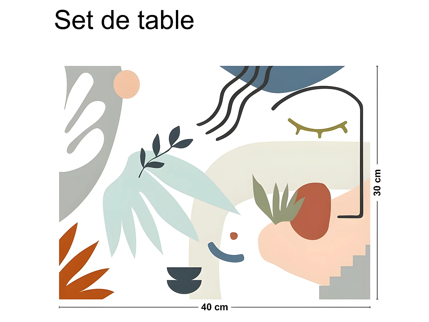 Lot de 4 sets de table L 40xl 30cm - Face - Vinyle