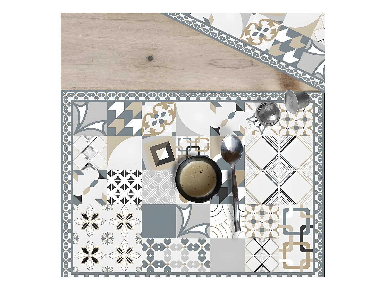 Lot de 4 sets de table L 40xl 30cm - Just Ciment Dulce - Vinyle