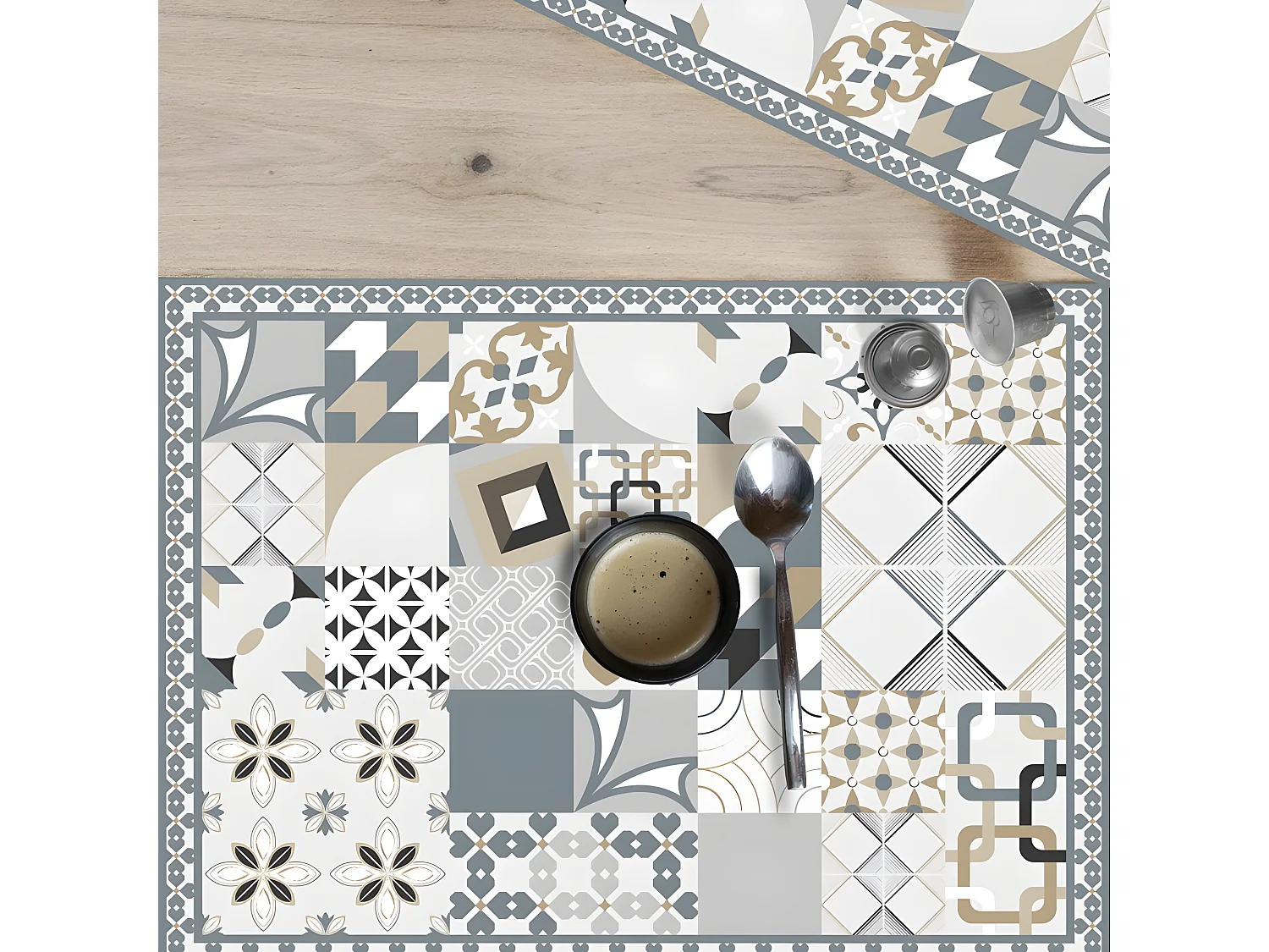 Lot de 4 sets de table L 40xl 30cm - Just Ciment Dulce - Vinyle