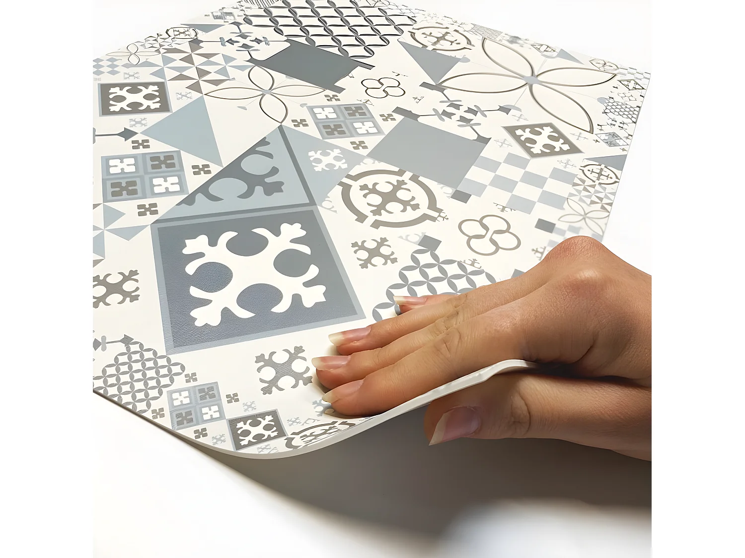 Lot de 4 sets de table L 40xl 30cm - Ciment style Gris Bleu - Vinyle