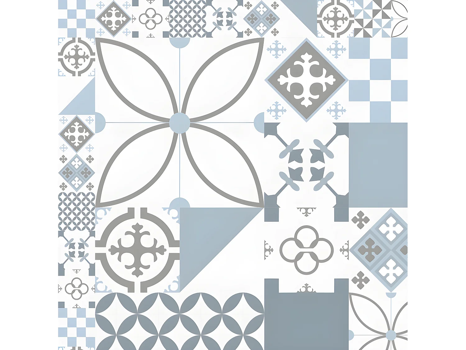 Lot de 4 sets de table L 40xl 30cm - Ciment style Gris Bleu - Vinyle