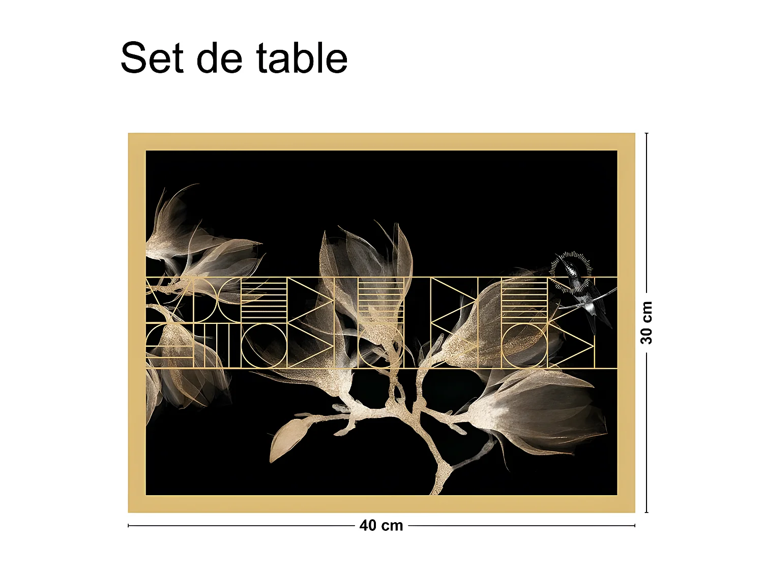 Lot de 4 sets de table L 40xl 30cm - Boho Chic - Vinyle
