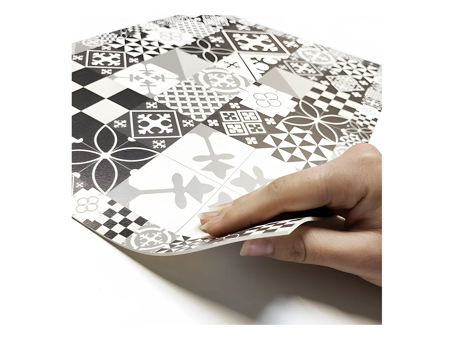 Lot de 4 sets de table L 40xl 30cm - Ciment Style Gris - Vinyle