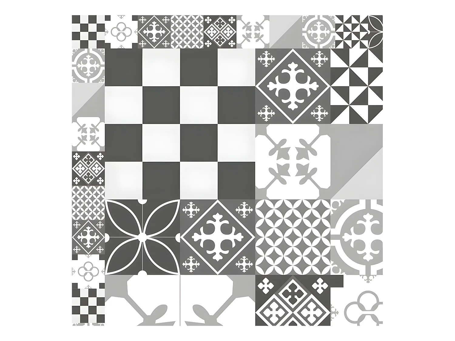 Lot de 4 sets de table L 40xl 30cm - Ciment Style Gris - Vinyle