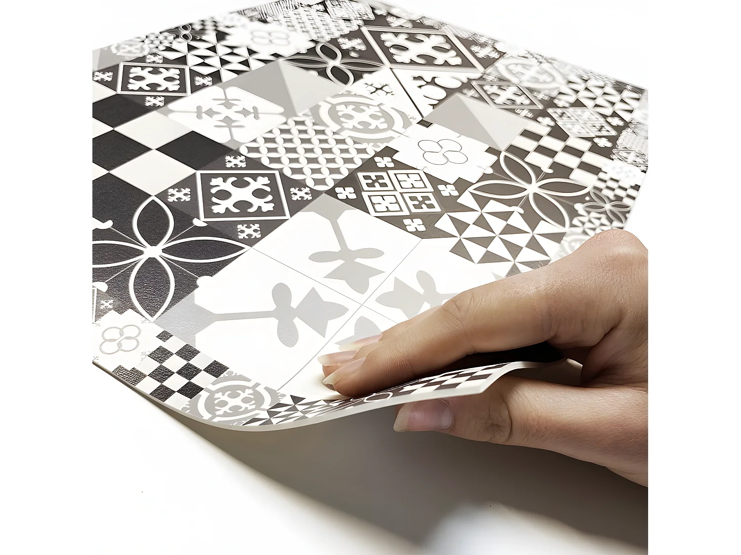 Lot de 4 sets de table L 40xl 30cm - Ciment Style Gris - Vinyle