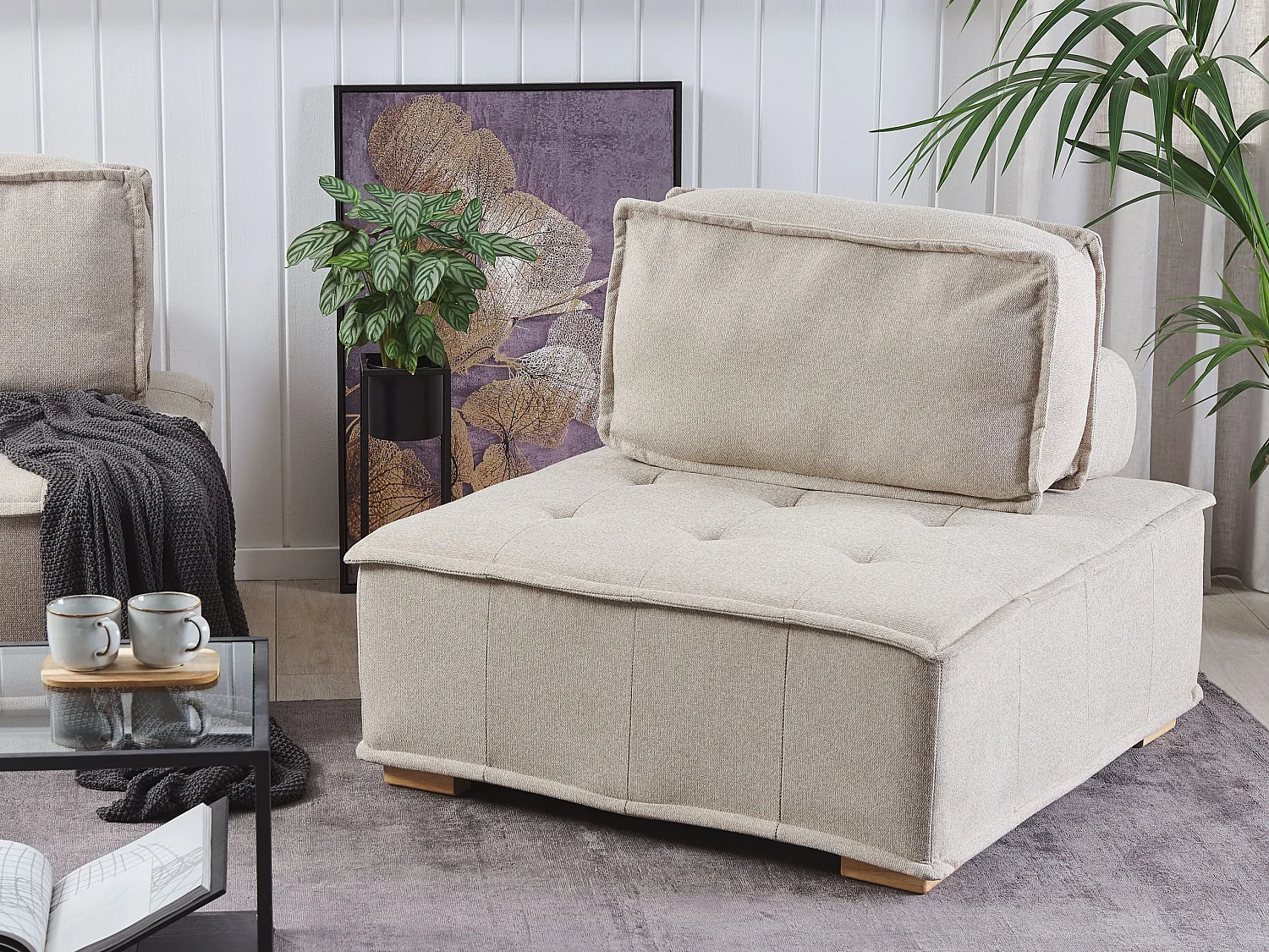 Module fauteuil TIBRO Tissu Beige clair
