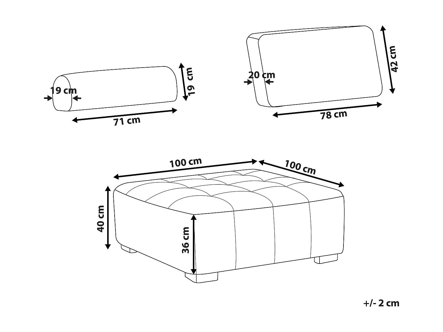 Sesselmodul TIBRO Stoff Hellbeige