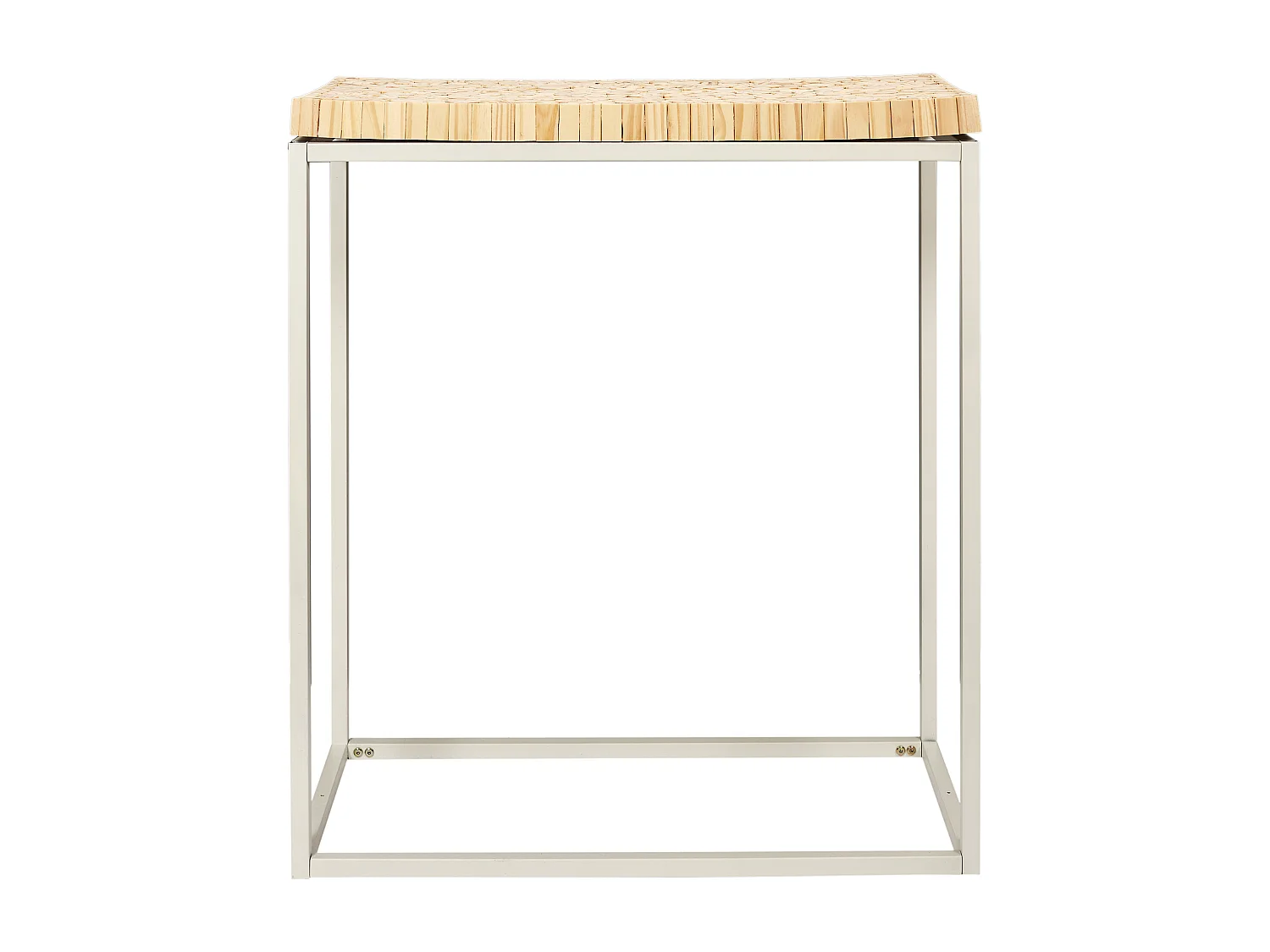Console Rondin H85 Cm Marron, Blanc