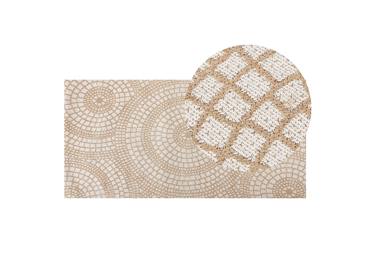 Vloerkleed ARIBA 80 x 150 cm Jute Wit Beige