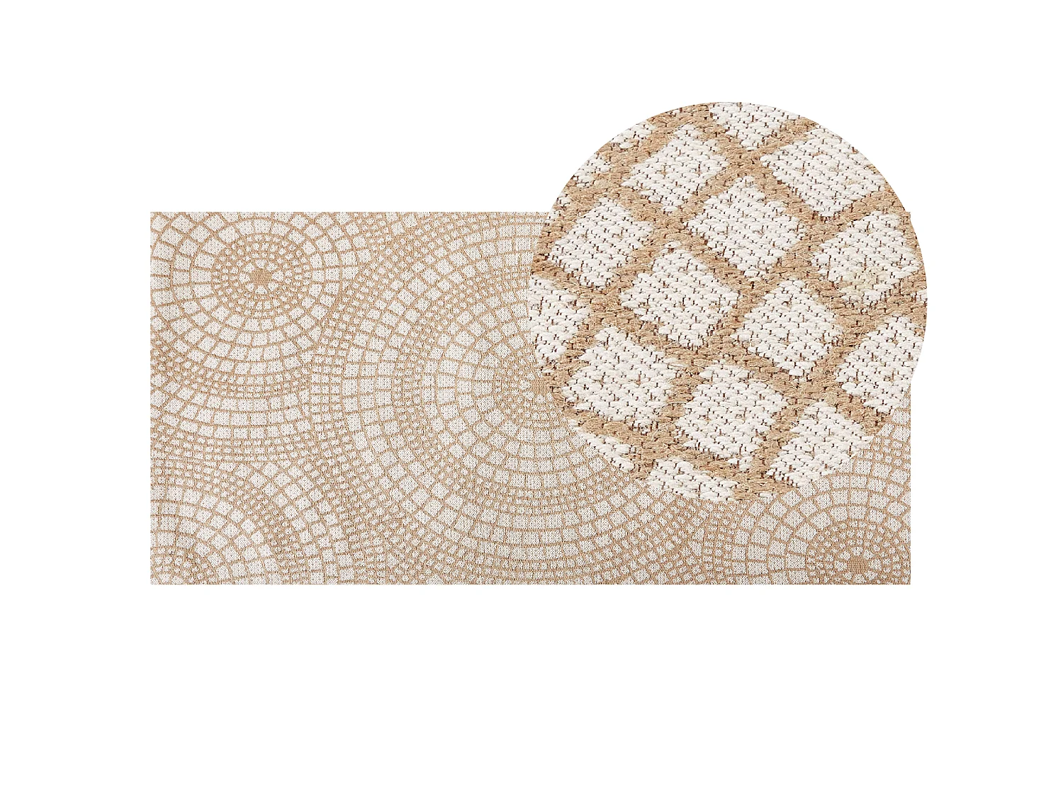 Tapis ARIBA Blanc Beige 80 x 150 cm Jute