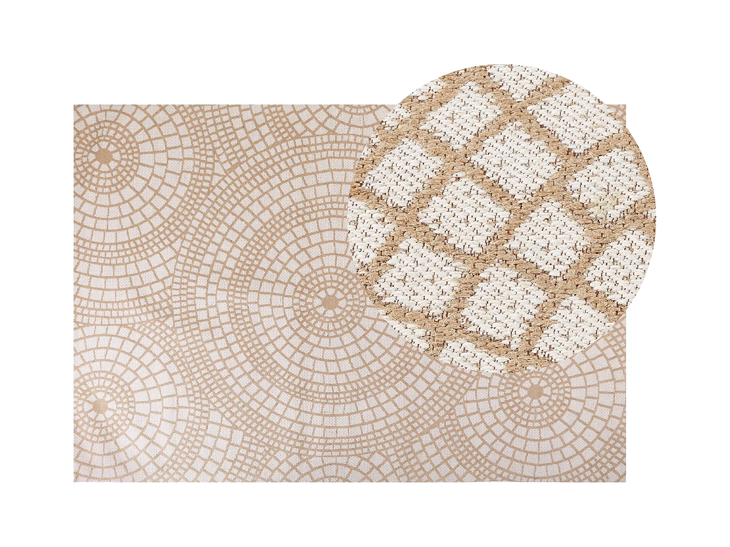 Tappeto iuta beige e bianco 160 x 230 cm ARIBA