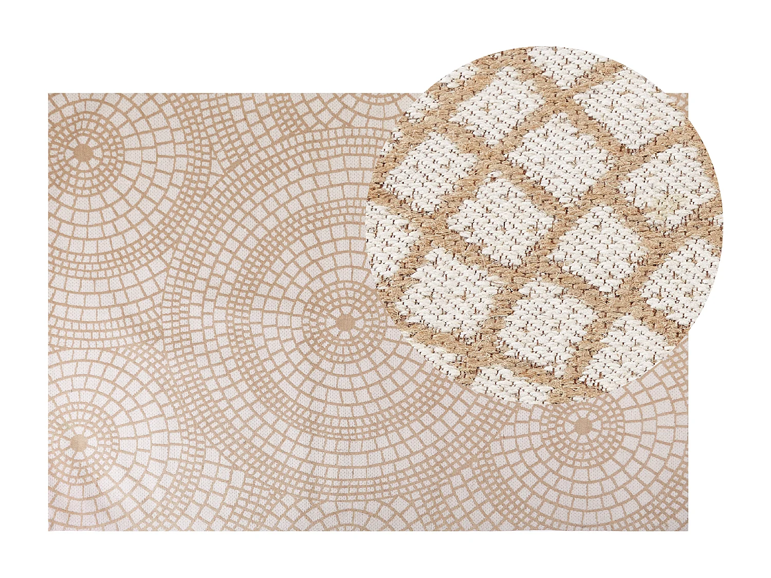 Tapis ARIBA Blanc Beige 160 x 230 cm Jute