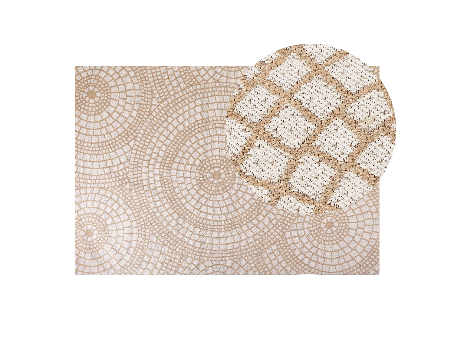 Tapis ARIBA 160 x 230 cm Jute Blanc Beige