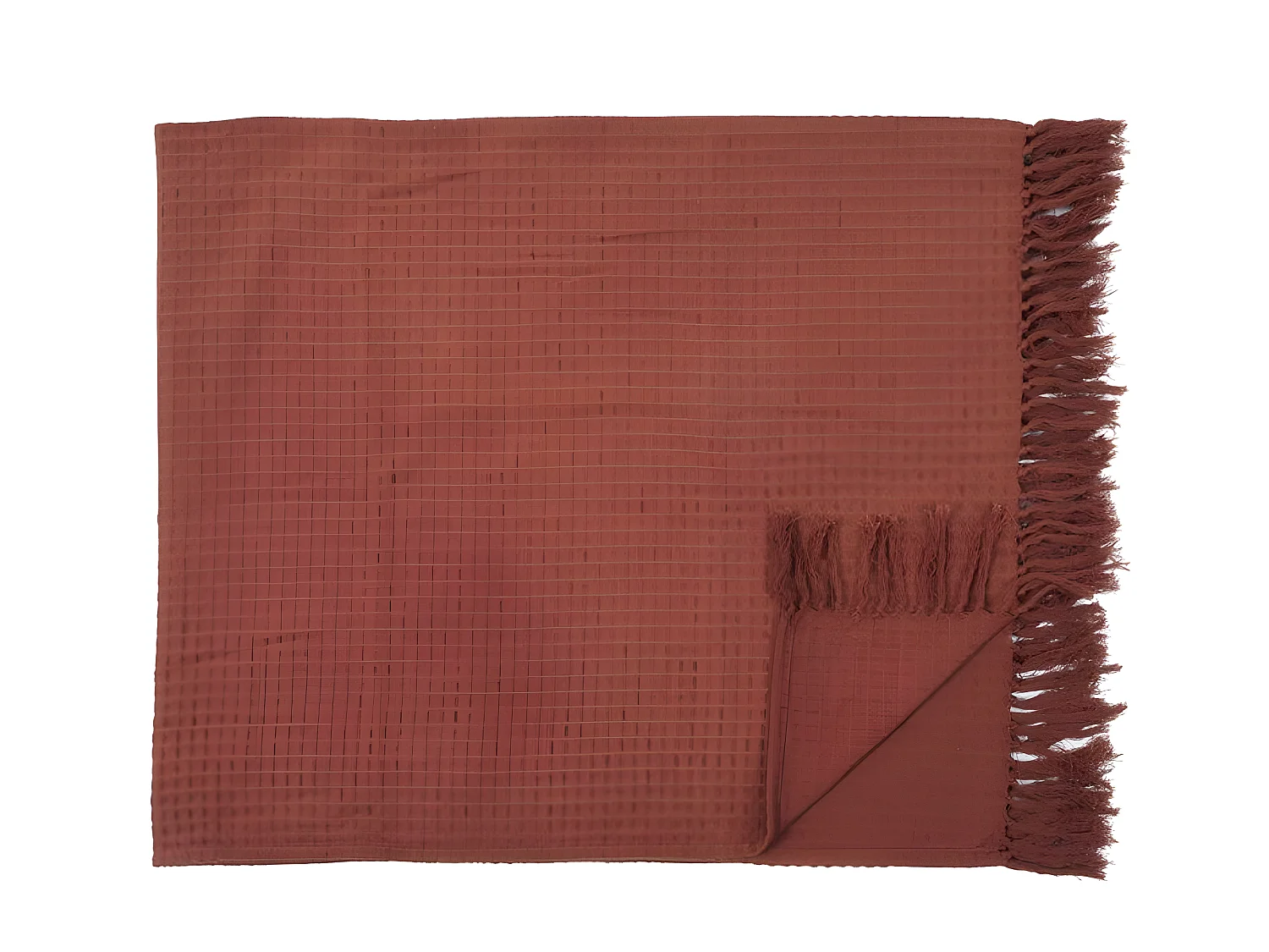 Jeté de Canapé "Gaufré" 170x250cm Terracotta