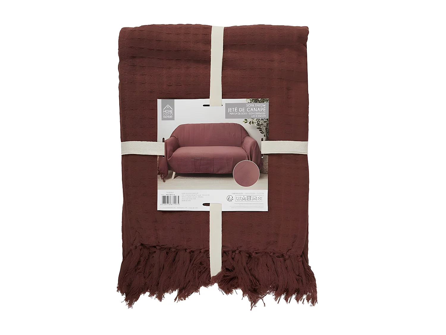 Jeté de Canapé "Gaufré" 170x250cm Terracotta