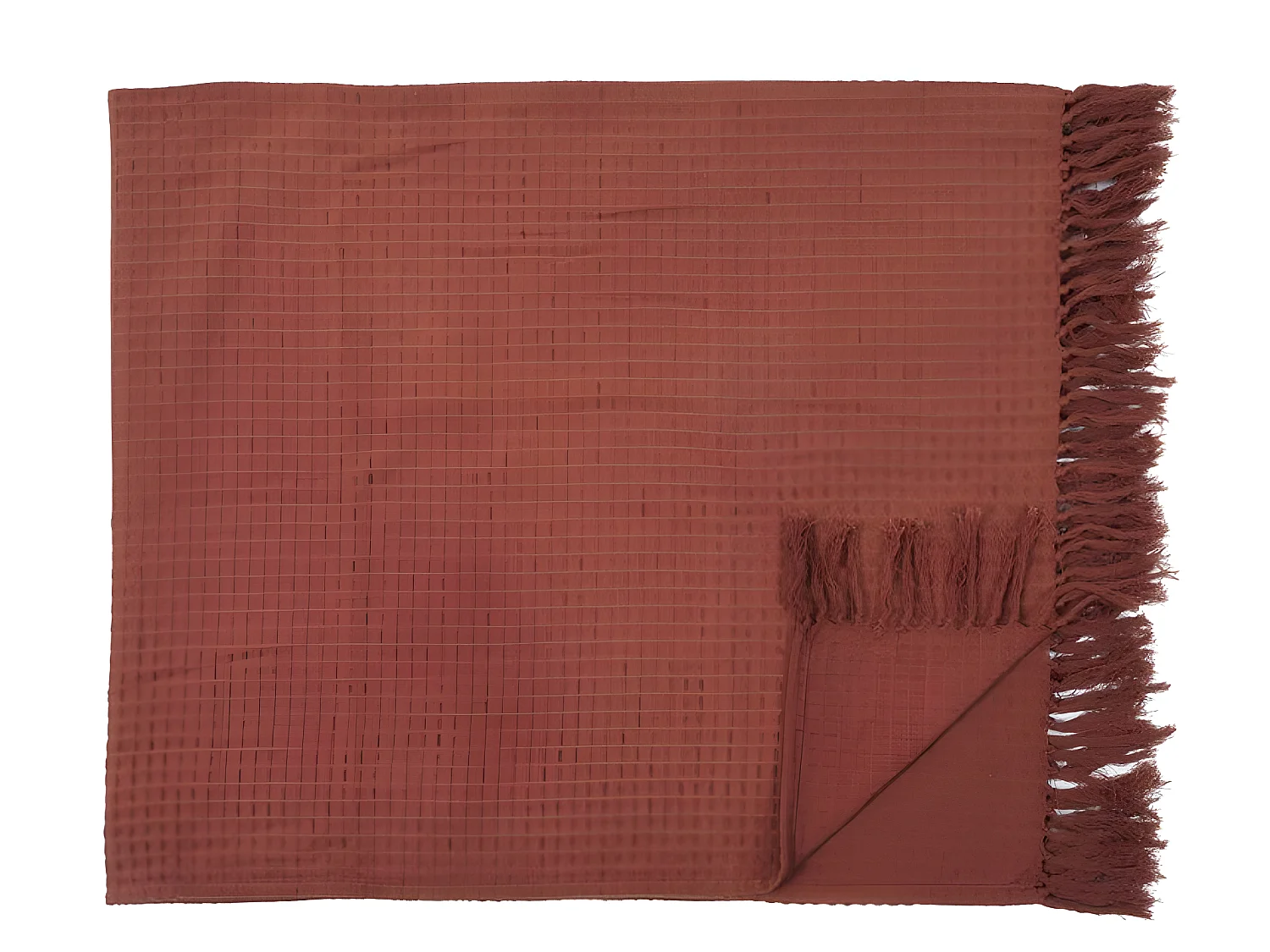 Jeté de Canapé "Gaufré" 170x250cm Terracotta