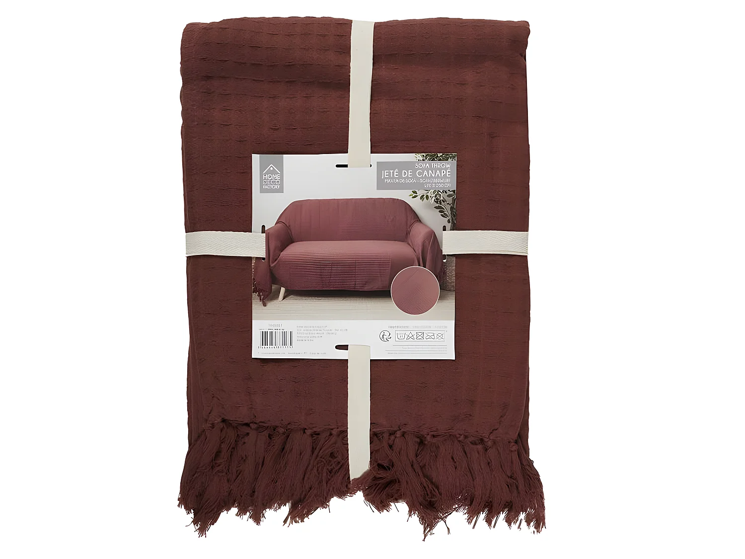 Jeté de Canapé "Gaufré" 170x250cm Terracotta