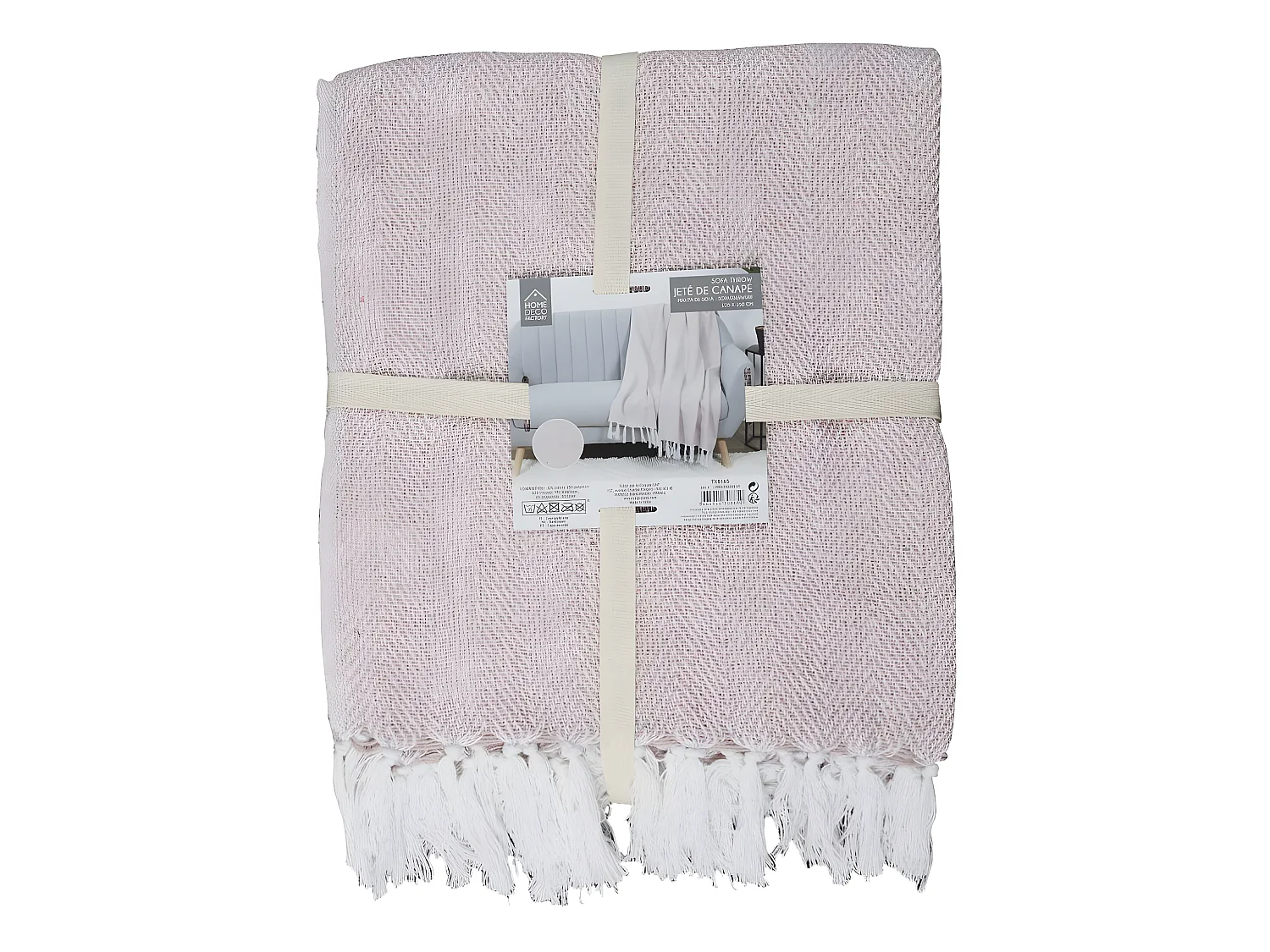 Plaid Jacquard "Nema" 125x150cm Rose