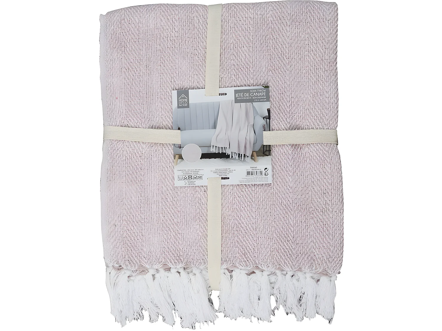 Plaid Jacquard "Nema" 125x150cm Rose