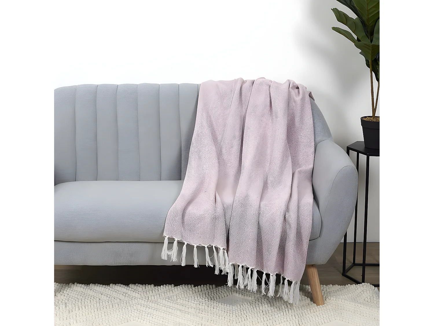 Plaid Jacquard "Nema" 125x150cm Rose