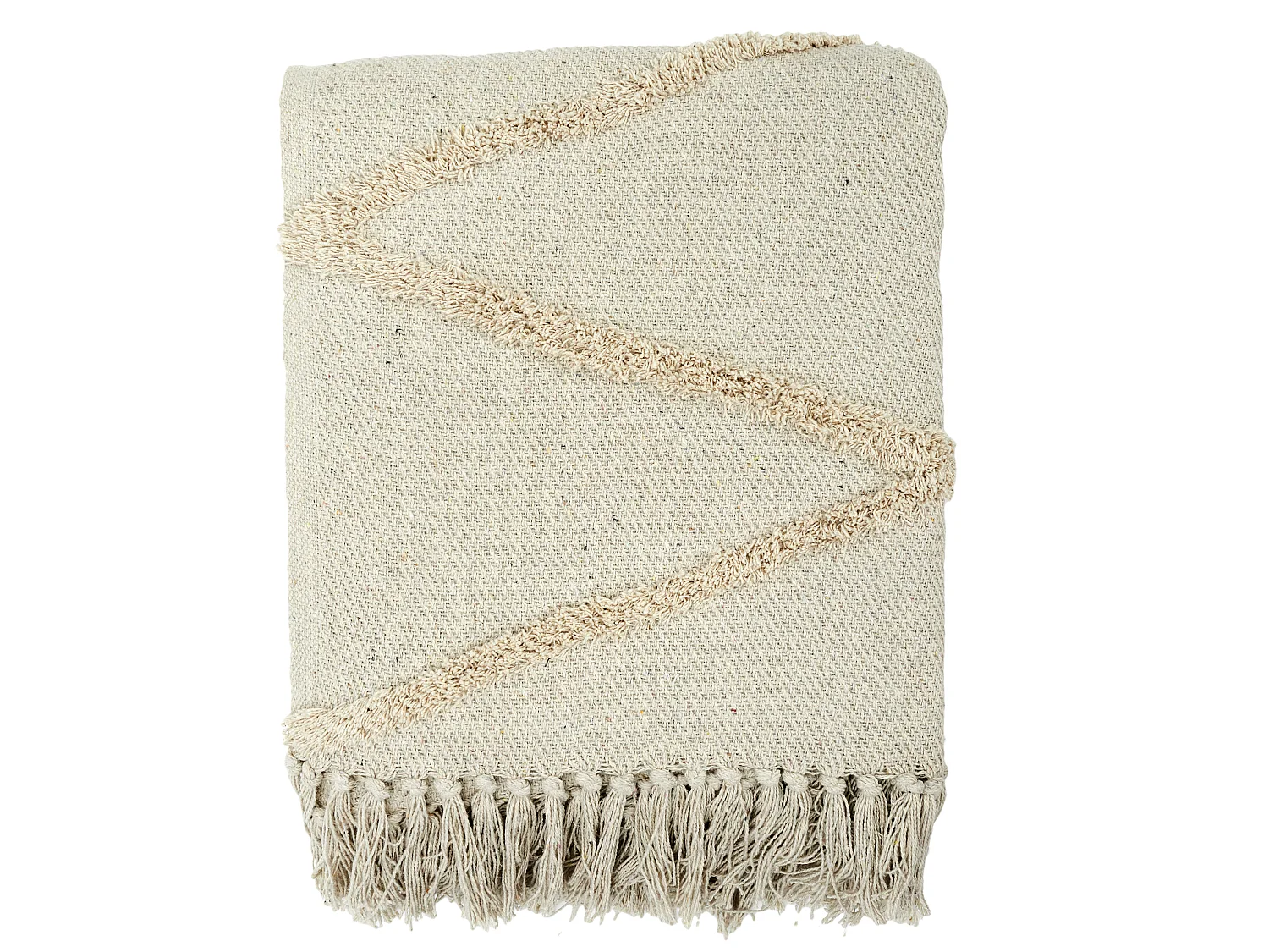Plaid - HOME DECO FACTORY - Tufte - Ethnique - Géométrique - Beige