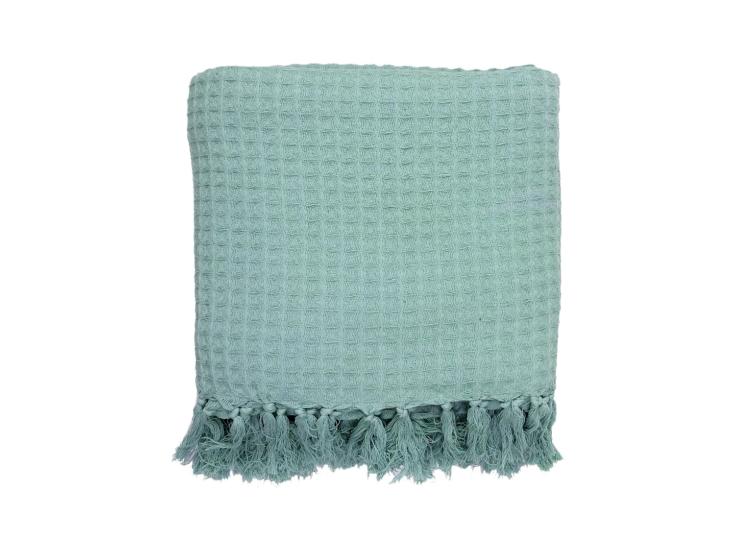 Jete De Canape Gaufre Vert D Eau 170x250cm Vert