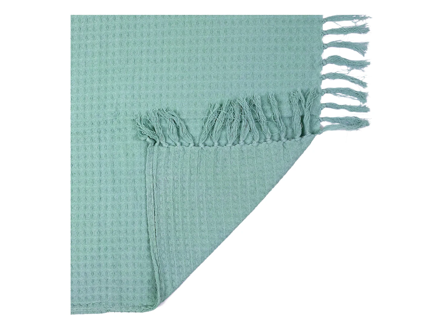 Jete De Canape Gaufre Vert D Eau 170x250cm Vert