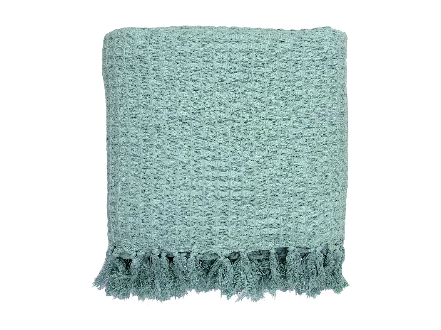 Jete De Canape Gaufre Vert D Eau 170x250cm Vert