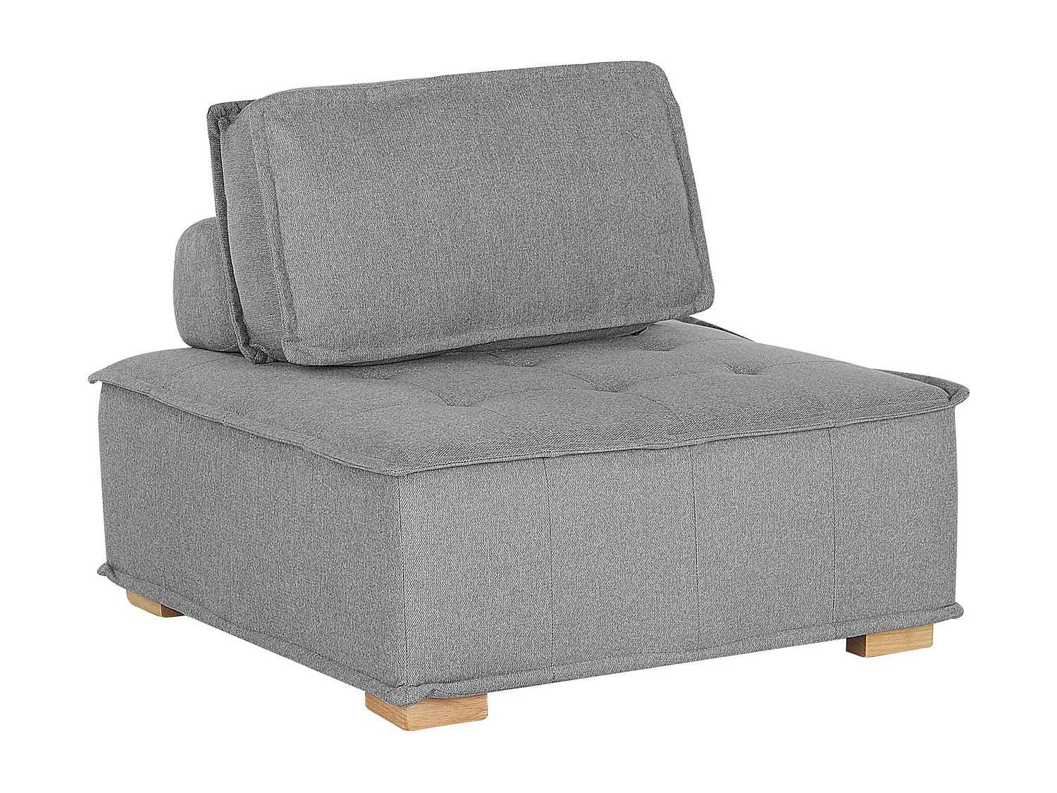 Mittelstück Grau Polyester Beine aus Gummibaumholz Tibro