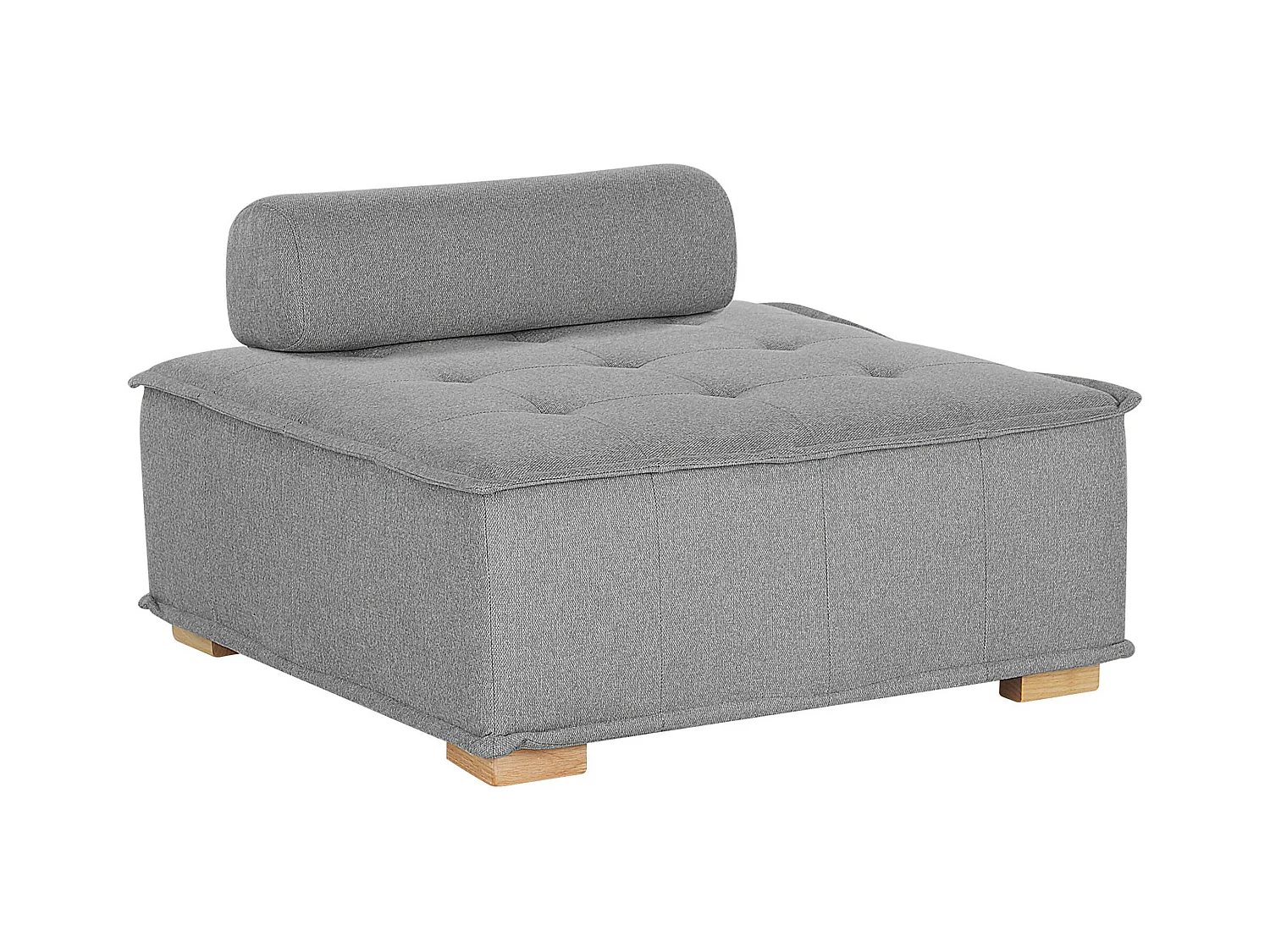 Mittelstück Grau Polyester Beine aus Gummibaumholz Tibro