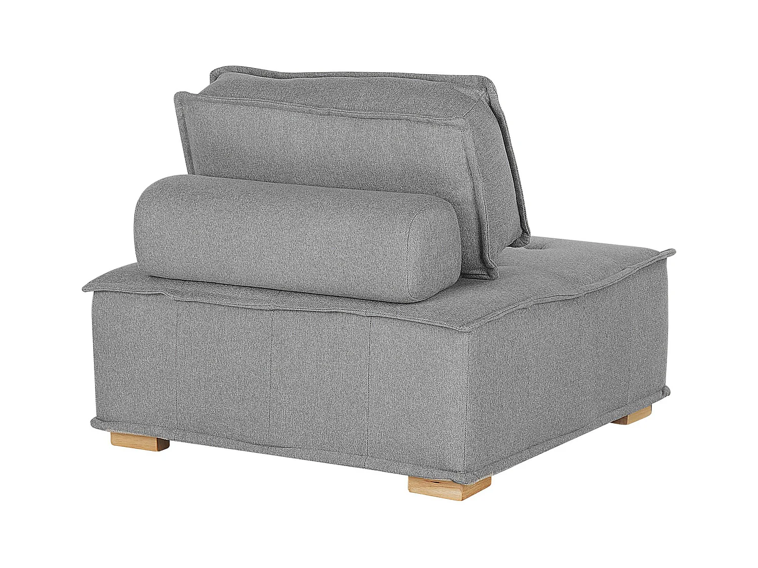 Mittelstück Grau Polyester Beine aus Gummibaumholz Tibro