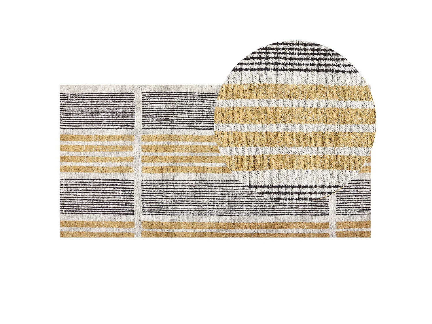 Vloerkleed katoen geel/zwart 80 x 150 cm KATRA