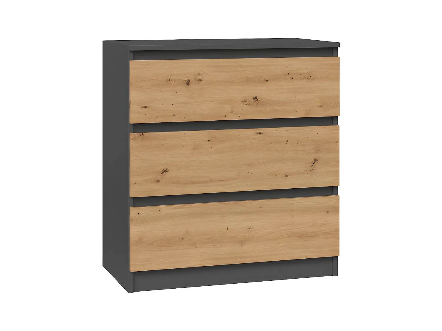 ASTER T3 - Commode de chambre 3 tiroirs - 77x70x40 - Meuble de rangement -  Style Scandinave